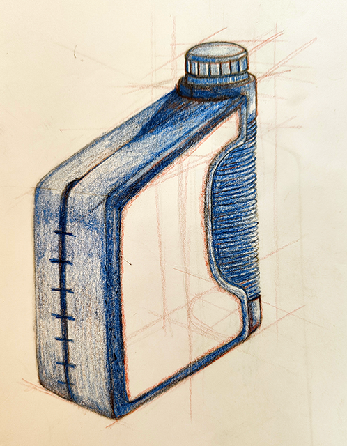 Bichromie, crayons de couleur